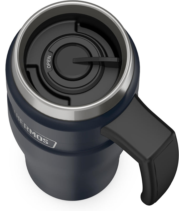 Thermos Stainless King Series SK1000MDB4 Travel Mug, 16 oz, Leak-Proof Lid, Stainless Steel, Midnight Blue, Insulated