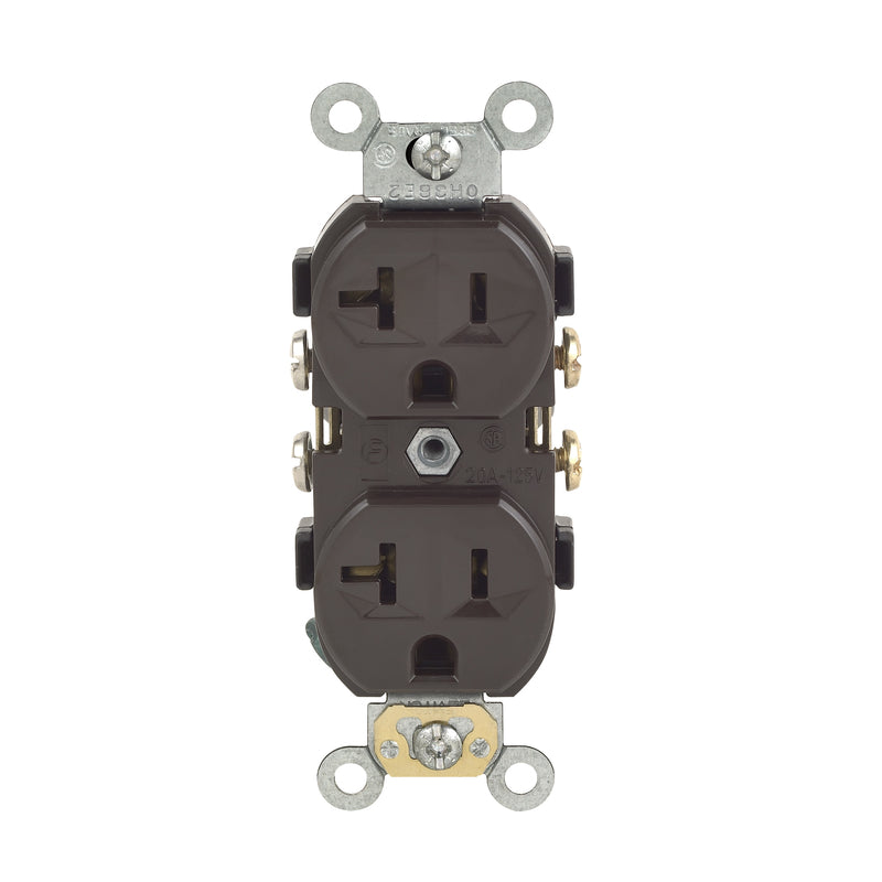 Leviton 20 amps 125 V Duplex Brown Outlet 5-20R 1 pk