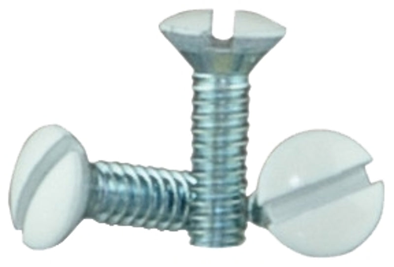 Eaton Wiring Devices BP231W-SP Series Wallplate Screw, White Head, 1/2 in L, Metal
