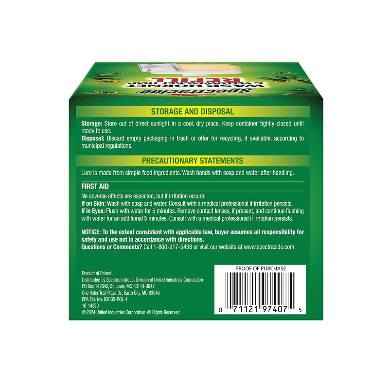 Spectracide HG-97407 Wasp, Hornet and Yellow Jacket Trap Refill, Liquid, Apple
