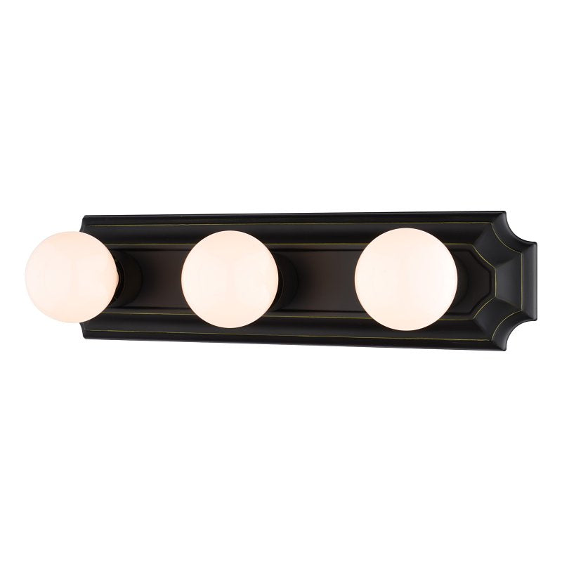 Boston Harbor 045233-VB Vanity Bar Fixture, 100 W, 3-Lamp, G Lamp, Steel Fixture, Venetian Bronze Fixture