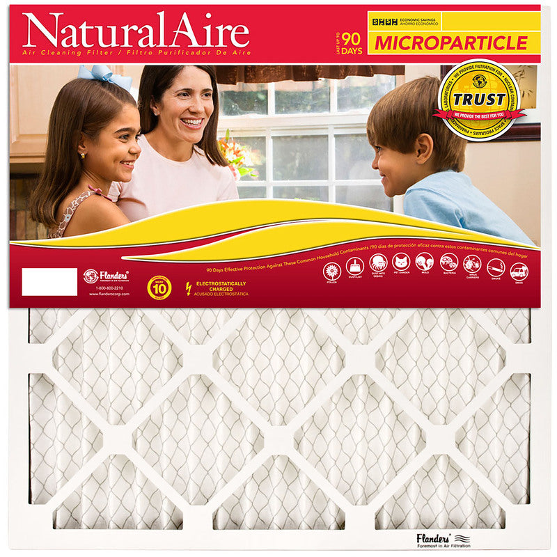 NaturalAire 14 in. W X 20 in. H X 1 in. D Synthetic 10 MERV Pleated Microparticle Air Filter 1 pk, Pack of 6