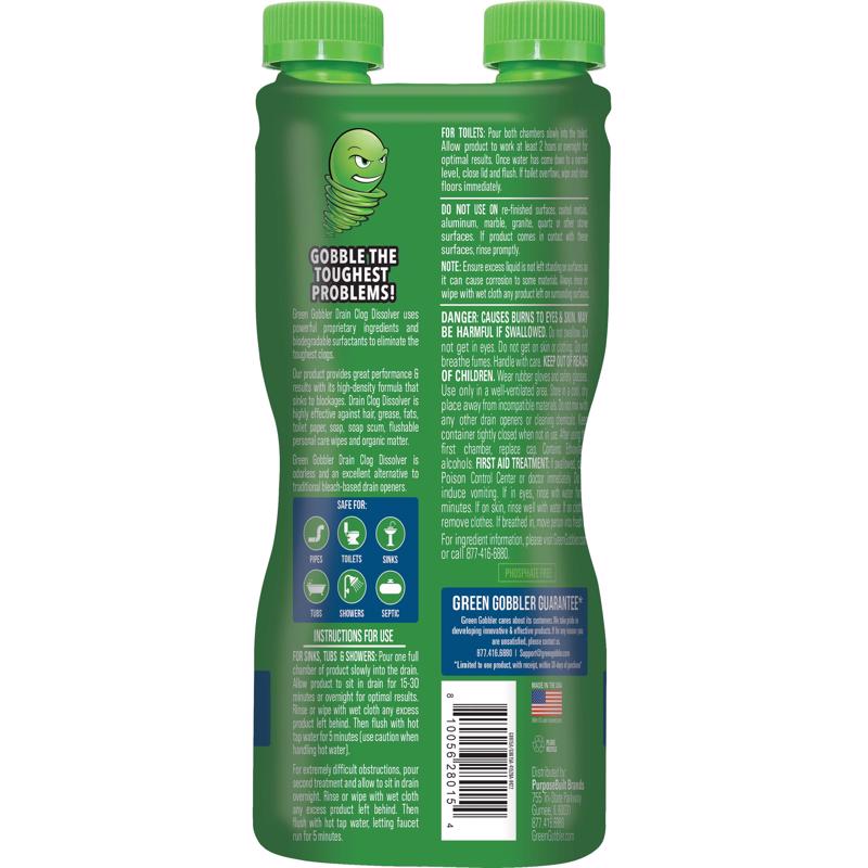Green Gobbler Liquid Drain Clog Remover 31 oz, Pack of 6