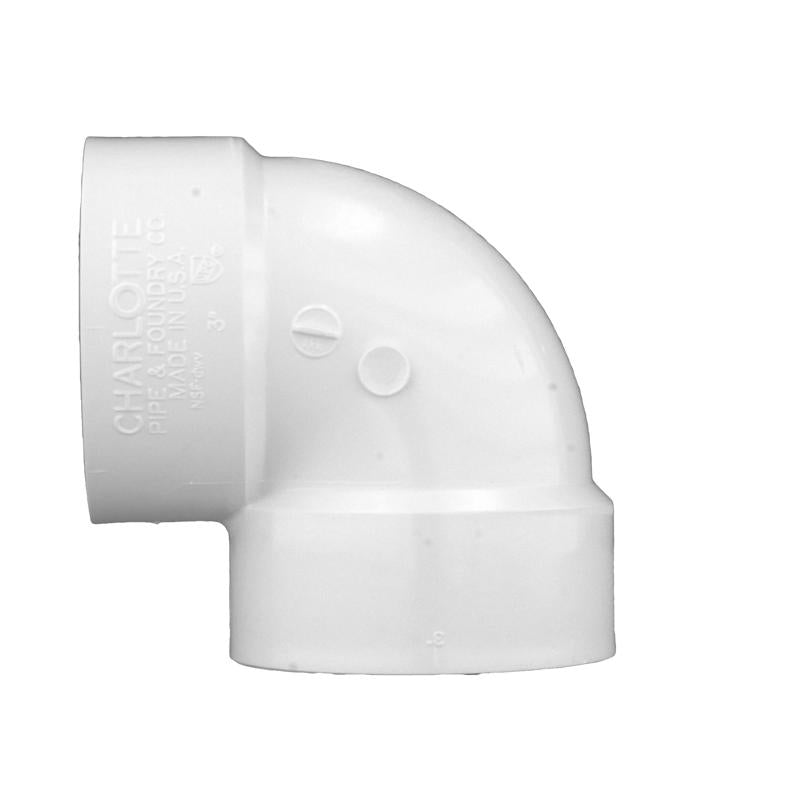 Charlotte Pipe Schedule 40 2 in. Hub X 2 in. D Hub PVC 90 Degree Elbow 1 pk