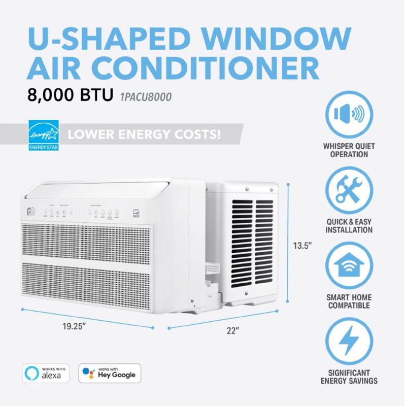 Perfect Aire 8000 BTU 115 V WIFI Window Air Conditioner w/Remote 350 sq ft