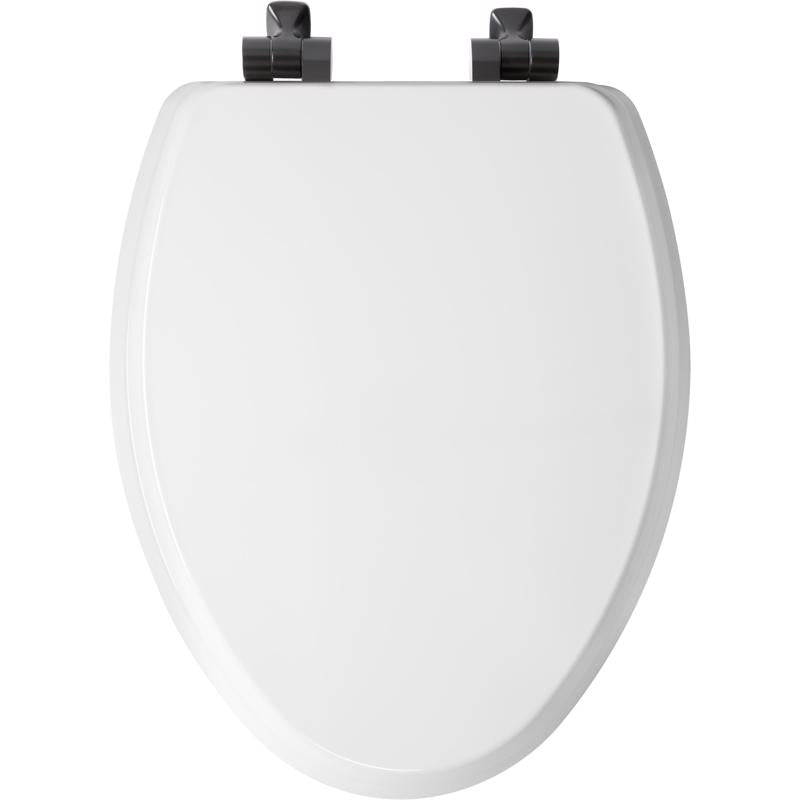 Mayfair by Bemis Benton Slow Close Elongated White Enameled Wood Toilet Seat