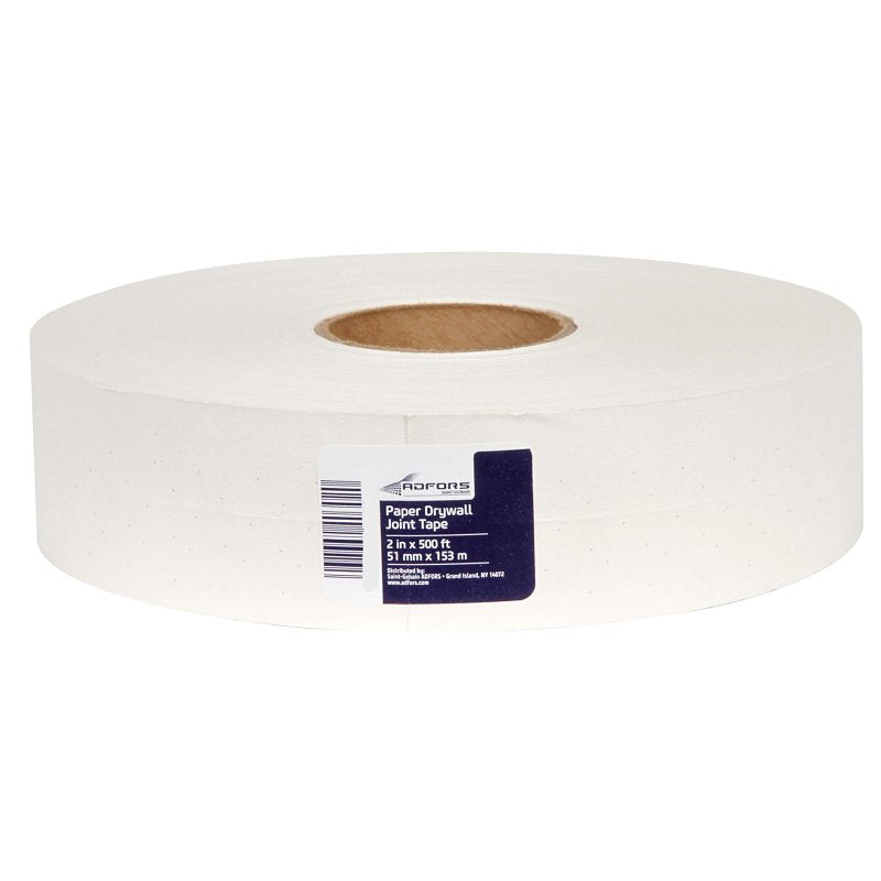 Adfors FDW9236-U Drywall Joint Tape, 500 ft L, 2 in W, White