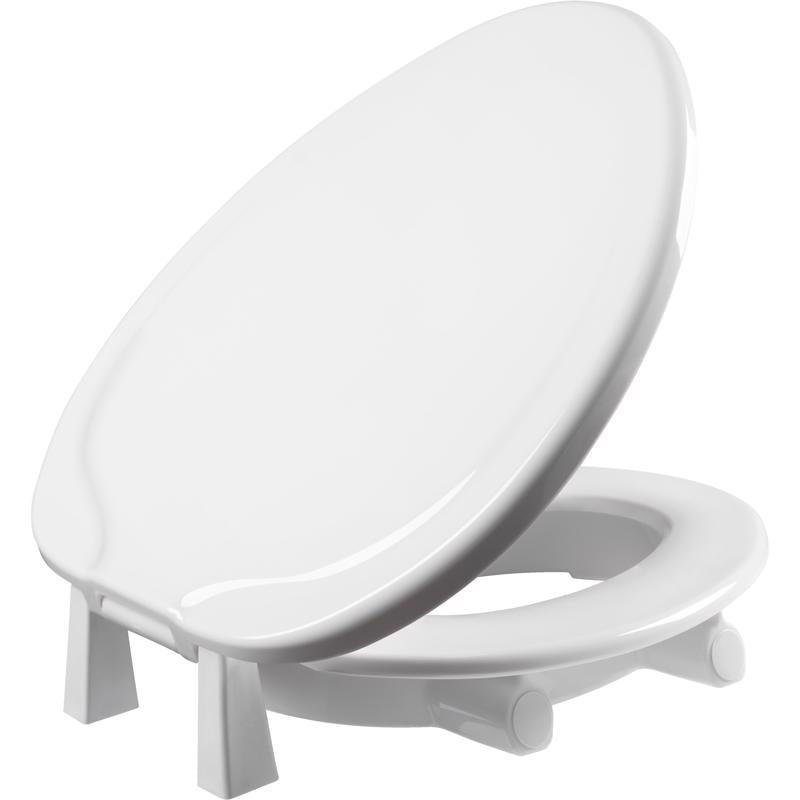 Bemis Independence Asurance Elongated White Plastic Toilet Seat, Pack of 2