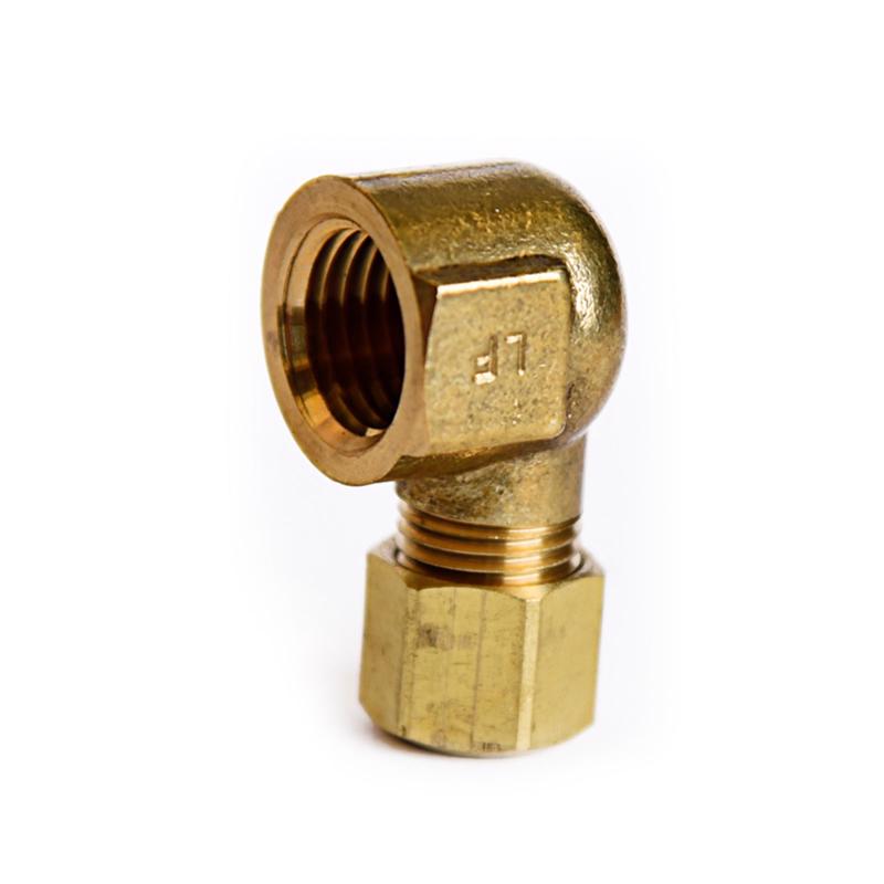 ATC 1/4 in. Compression X 1/4 in. D FPT Brass 90 Degree Elbow, Pack of 5