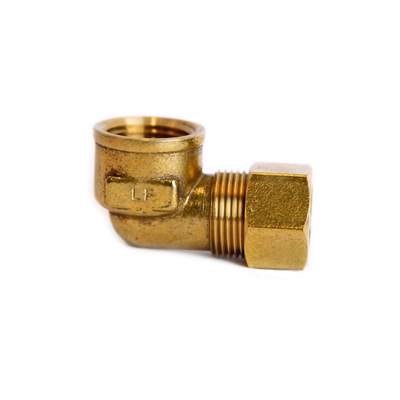 ATC 5/8 in. Compression X 1/2 in. D FPT Brass 90 Degree Elbow, Pack of 5