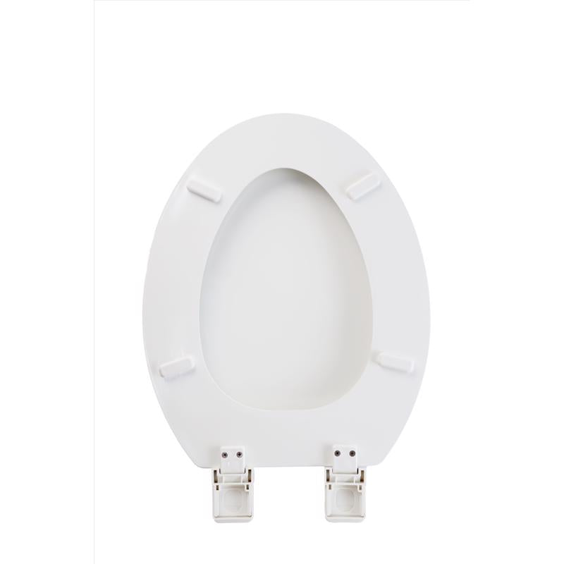 Oakbrook Collection Laurel Elongated White Wood Toilet Seat