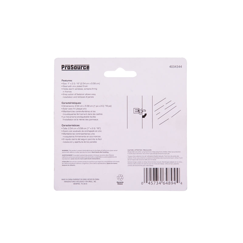 ProSource LR-180-PS Snap Fastener, Steel, Zinc