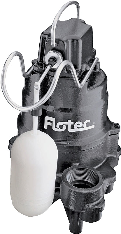 Flotec FPSC3350A Sump Pump, 1-Phase, 9.8 A, 115 V, 0.33 hp, 1-1/2 in Outlet, 24 ft Max Lift Head, 2400 gph