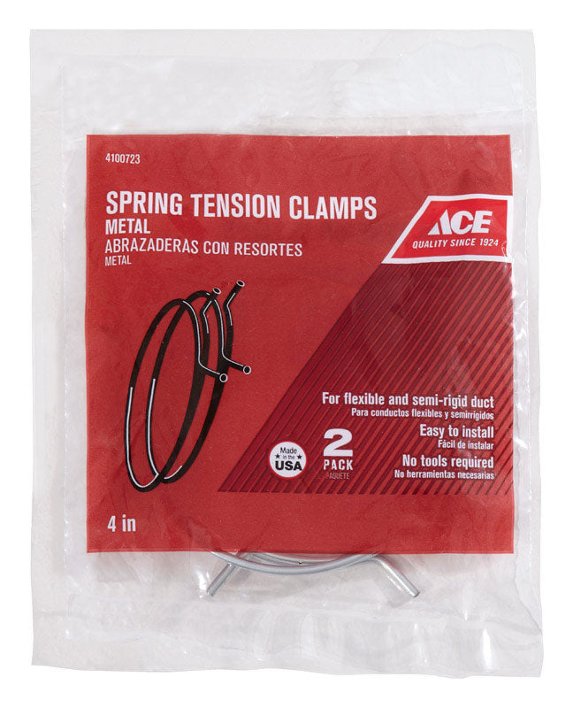 Ace 3 in to 4 in. Silver Spring Tension Clamps Metal, Pack of 10