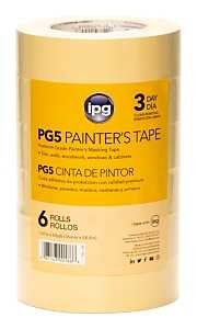 IPG PG5...129R Masking Tape, 60 yd L, 1.41 in W, 6.3 mil Thick, Paper Backing, Beige