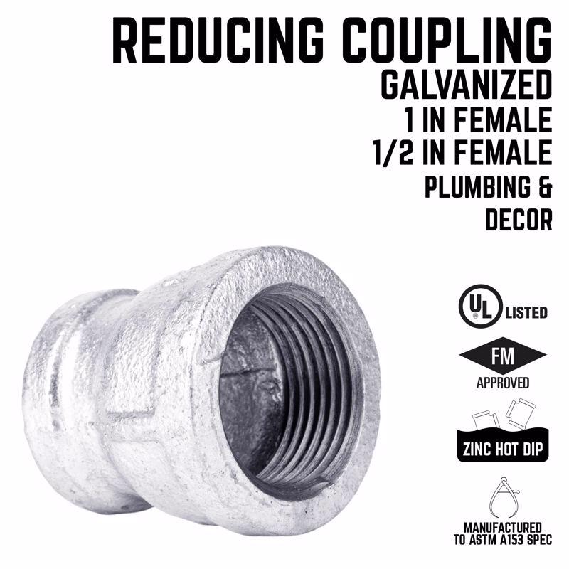 STZ Industries 1 in. FIP each X 1/2 in. D FIP Galvanized Malleable Iron Reducing Coupling
