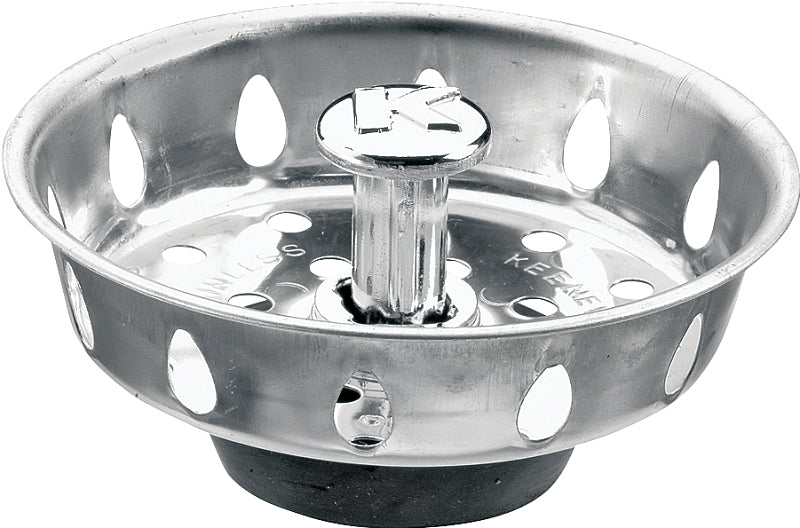 Plumb Pak PP820-25 Basket Strainer with Adjustable Post, 3.3 in Dia, Stainless Steel