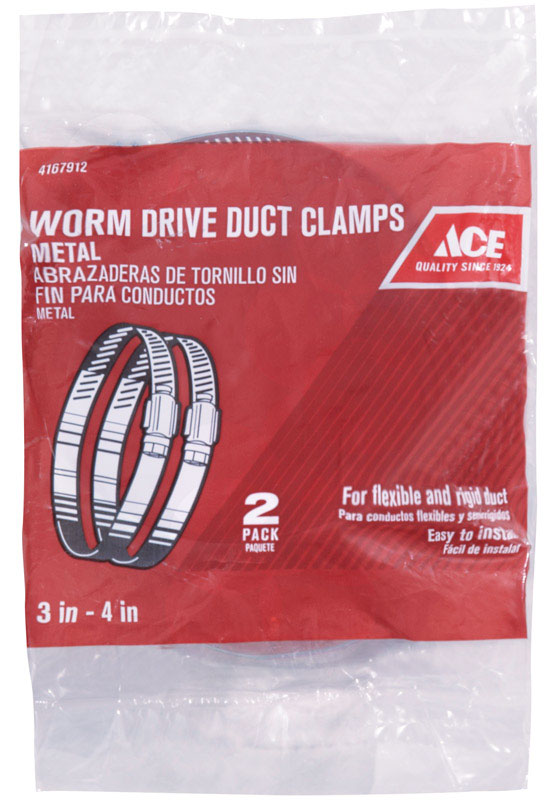 Ace 3 in to 4 in. Worm Drive Clamp Metal, Pack of 10