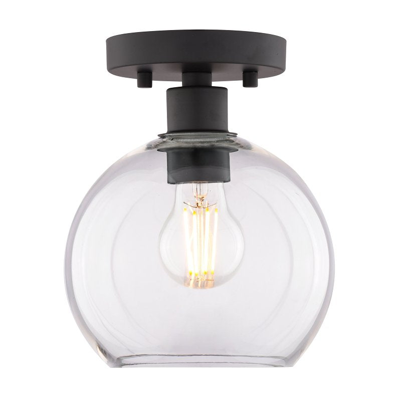 Boston Harbor OG24021 Ceiling Light, 1-Lamp, Incandescent, LED Lamp, Metal Fixture, Matte Black Fixture