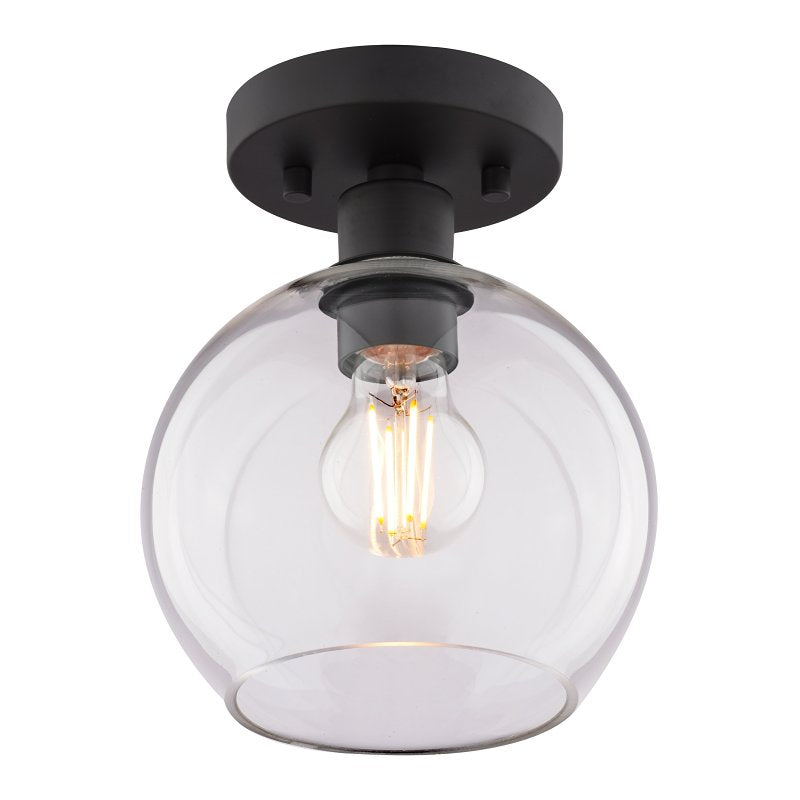 Boston Harbor OG24021 Ceiling Light, 1-Lamp, Incandescent, LED Lamp, Metal Fixture, Matte Black Fixture