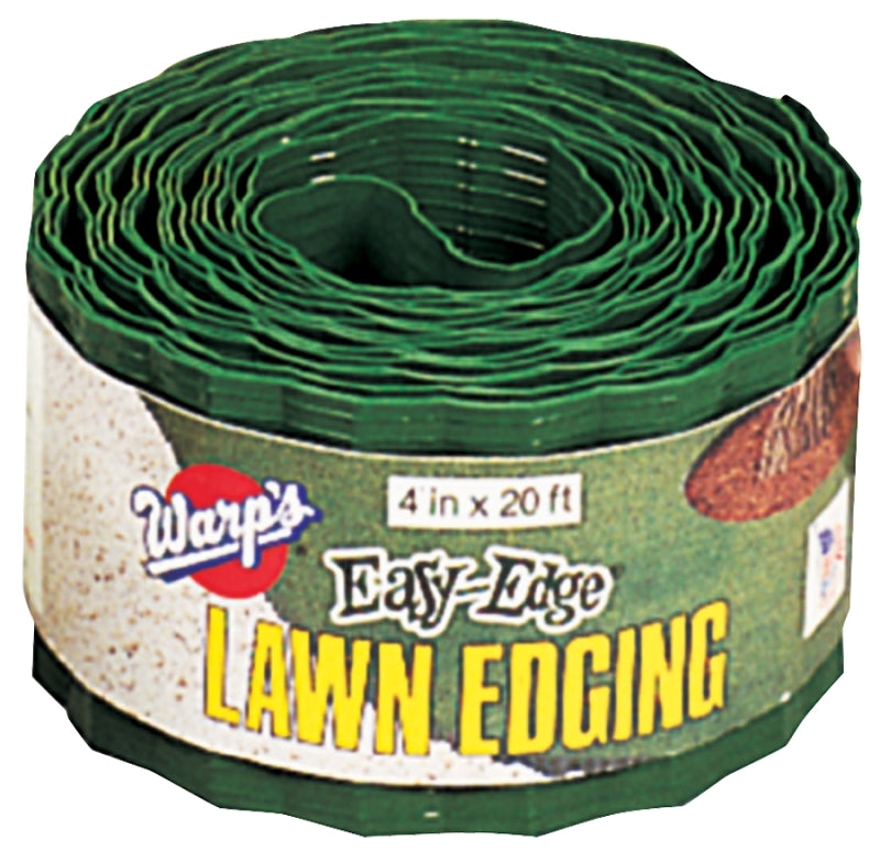 Warp's Easy-Edge Series LE-420-G Lawn Edging, 20 ft L, 4 in H, Plastic, Green