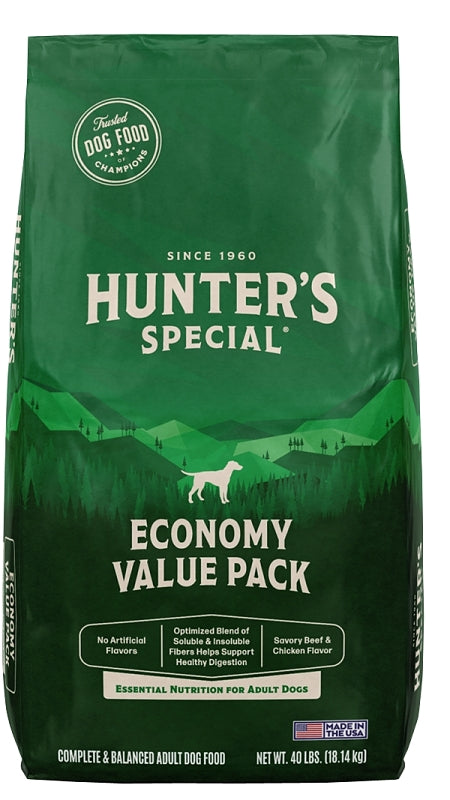 Hunter's Special 10183 Dog Food, Beef, Chicken, 40 lb Bag