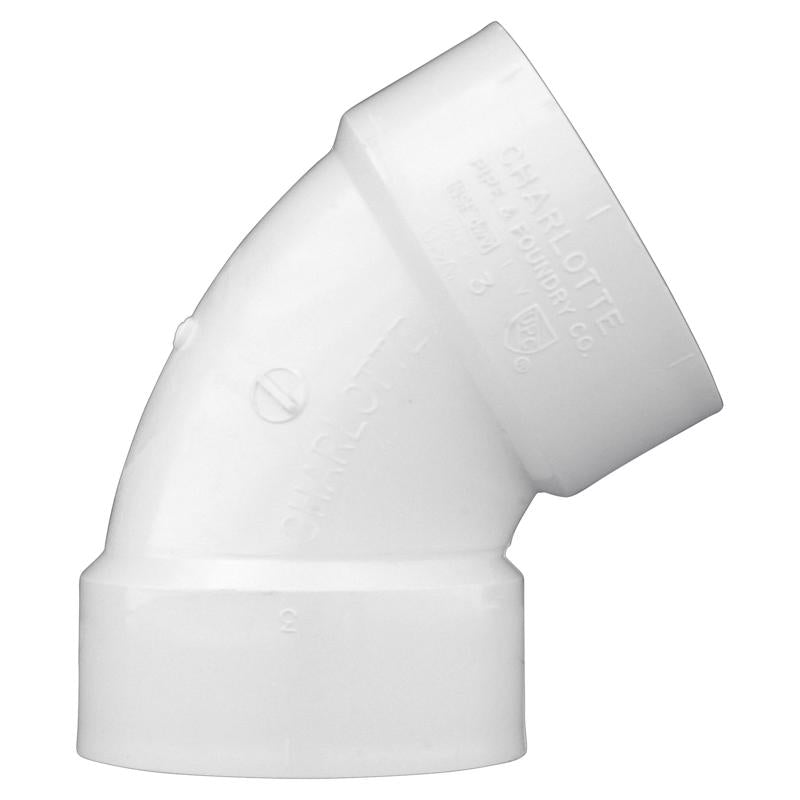 Charlotte Pipe Schedule 40 2 in. Hub X 2 in. D Hub PVC Elbow 1 pk