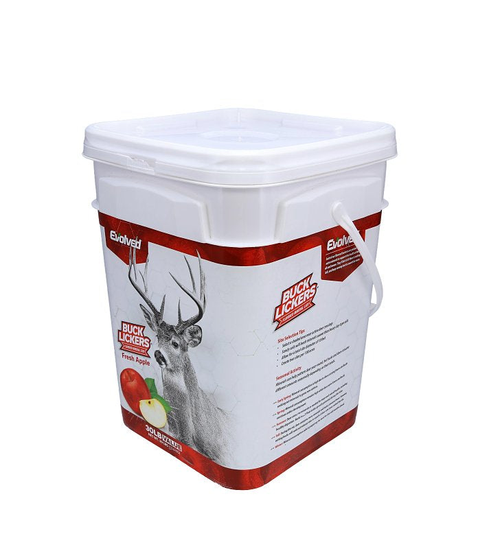 Evolved Buck Lickers Series EVO30490 Deer Attractant, Apple, 30 lb Tub