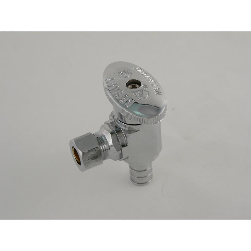 Ace 1/2 in. PEX Barb in. X 3/8 in. Brass Angle Stop Valve