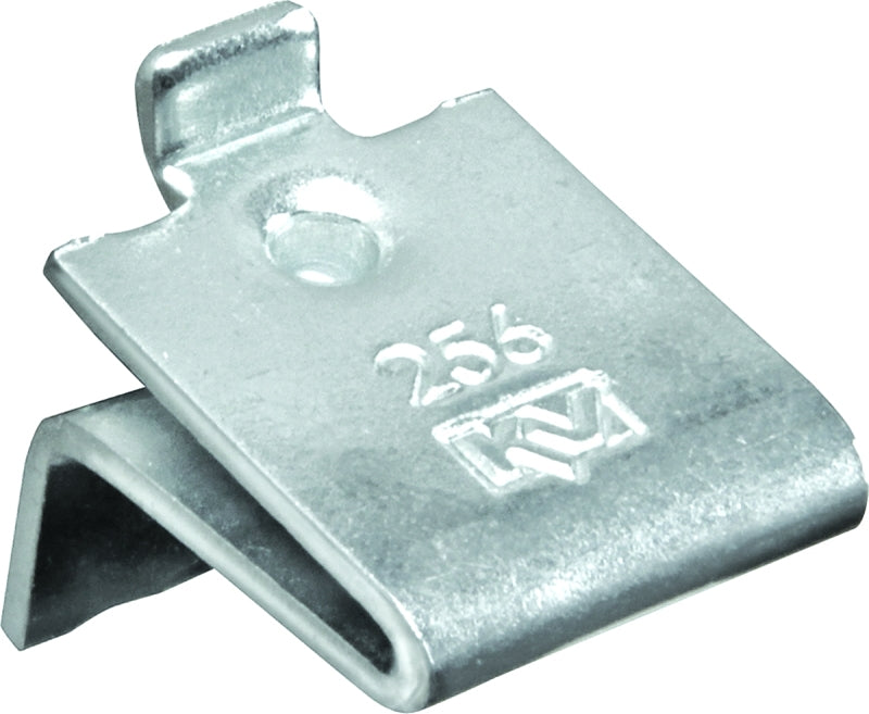 Knape & Vogt 256 ZC Pilaster Shelf Support Clip, Adjustable, Zinc, Steel, Mortise, Pack of 100