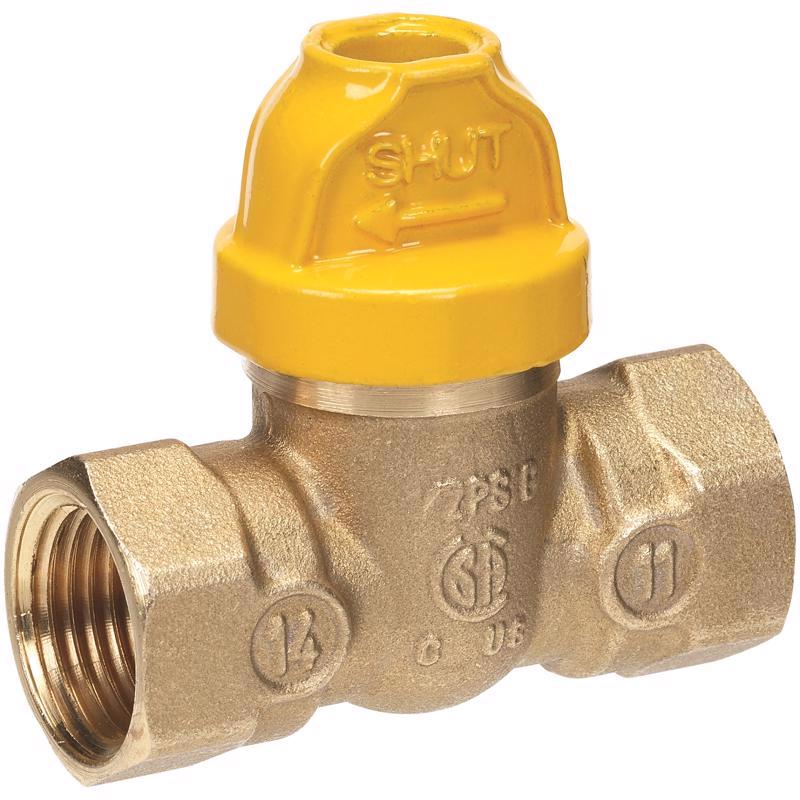 Homewerks 1/2 in. Brass FIP Ball Valve Safety Lock For Gas