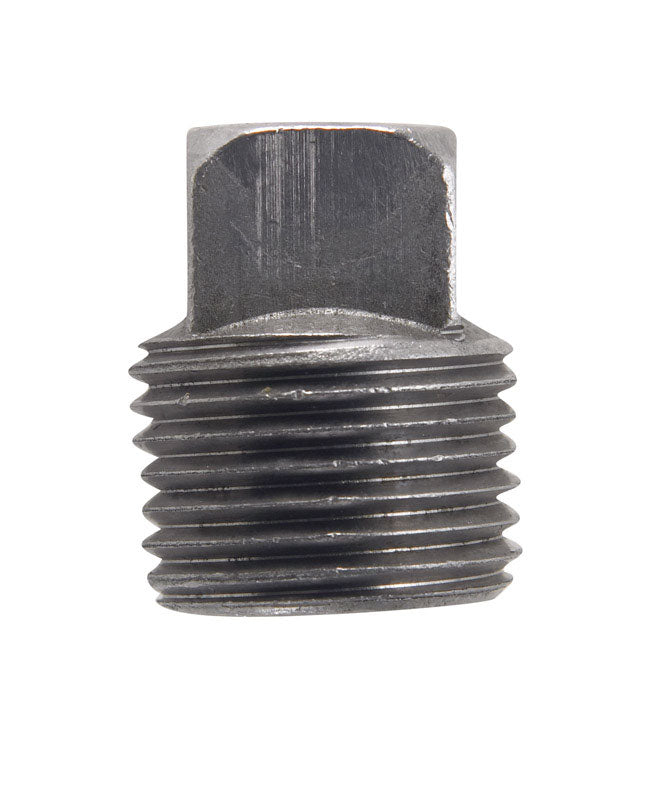 Billco Corporation 3/8 in. MPT Black Steel 0.495 in. L Square Head Plug, Pack of 5