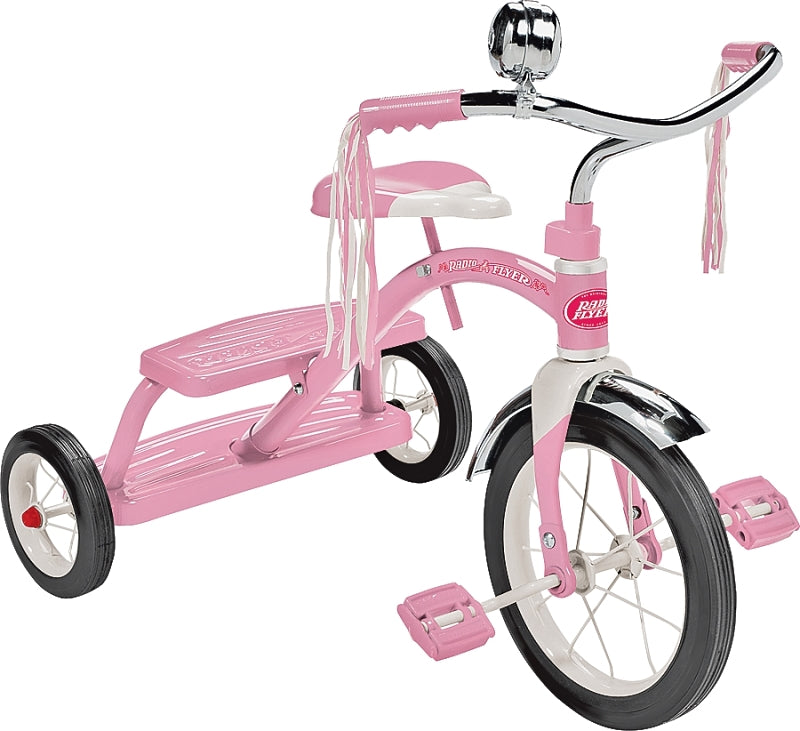 Radio Flyer 33P Dual Deck Tricycle, 2.5 to 5 years, Steel Frame, 12 x 1-1/4 in Front Wheel, 7 x 1-1/2 in Rear Wheel