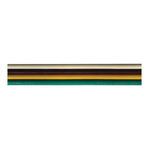 Bare Copper Bonded Ribbon Cable, 500' 16/4 AWG White/Brown/Yellow/Green
