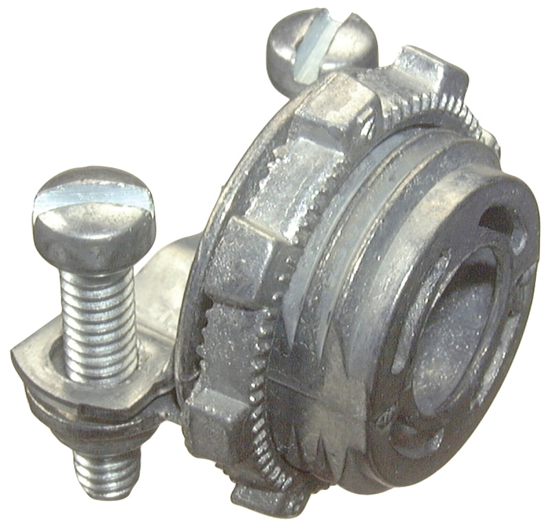 Halex 05703B Clamp Connector, 3/8 in, 1-3/16 in L, Zinc, 100/BX