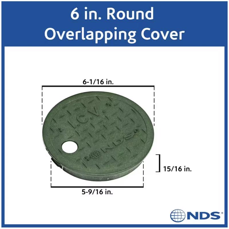 NDS 6 in. W X 0.94 in. H Round Valve Box Cover Green