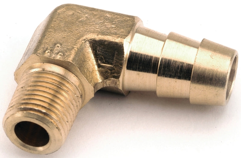 Anderson Metals 129E Series 757020-0604 Hose Elbow, 3/8 x 1/4 in, Barb x MPT, Brass