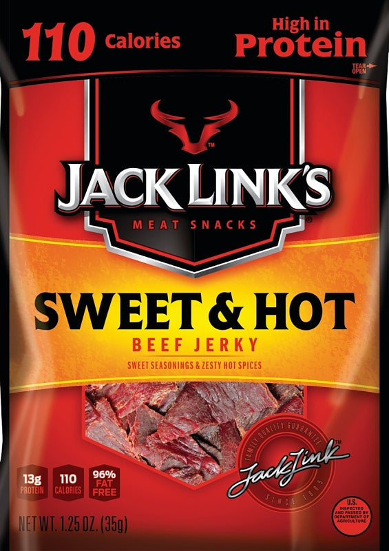 Jack Link's 10000008342 Snack, Jerky, Hot, Sweet, 1.25 oz, Pack of 10