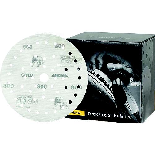 Mirka 236MFF1200 Gold Multifit Dust Free Discs, 6″, P1200, 50/pk
