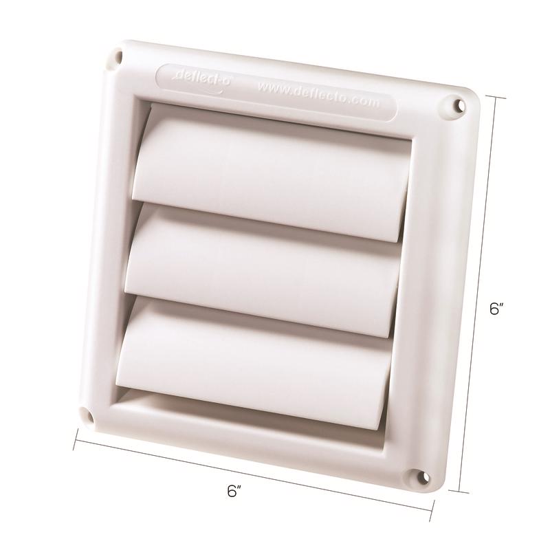 Deflect-O Supurr-Vent 6 in. L X 4 in. D White Plastic Vent Dryer Hood