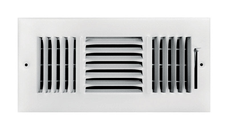Tru Aire 4 in. H X 12 in. W 3-Way Powder Coat White Steel Wall/Ceiling Register