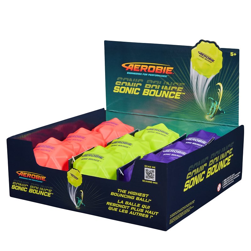 SwimWays 6065837 Aerobie Sonic Bounce Ball, 2.6 in Dia, Assorted, Pack of 9