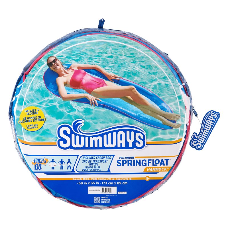 SwimWays 6069482 Inflatable Hammock Float, PVC/Vinyl, Blue
