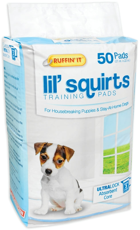 Ruffin'It Lil' Squirts 82050 Dog Training Pad, Cotton/Plastic, 22 in L, 21 in W