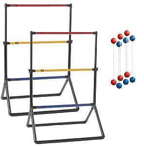 Franklin 53100 Starter Ladder Ball Set, 2-Board, 6-Golf Toss, Blue/Red Tosses, PVC, Blue/Red