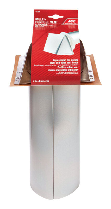 Ace 4 in. W X 6 in. L Silver Aluminum Dryer Vent Hood, Pack of 6