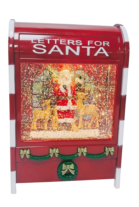 Santas Forest 21169 Snow Globe, 7-1/4 in H, Letter to Santa, Internal Light/Music: Internal Light, Pack of 6