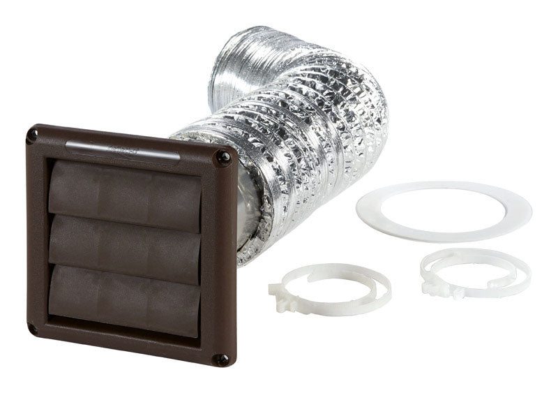 Ace 4 in. W X 6 in. L Brown Plastic Dryer Vent Kit
