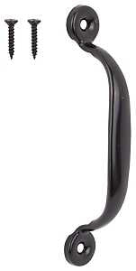 ProSource 20914PKB-PS Door Pull, 3/4 in W, 4-3/4 in D, 1-3/16 in H, Steel, Black