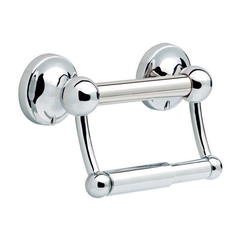 Delta 5 in. L Polished Chrome Stainless Steel Toilet Paper Holder with Assist Bar
